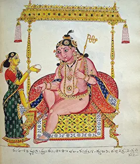 Princes Prints: Bala Krishna seated in a cot