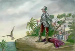 1910s Style Prints: Balboa's Discovery of the Pacific by Clyde O. De Land