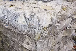 Images Dated 6th June 2011: Bale of recyclable shredded office paper at a sorting centre, Quebec, Canada