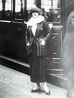 Ballerina Anna Pavlova Posing at Alongside Streetcar