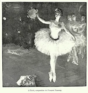 Ballerina on stage after a performance, after the painting by L'Etoile by Francois Flameng