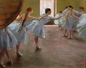 Rehearsal Prints: Ballet Rehearsal, 1885-1890(?). Artist: Edgar Degas