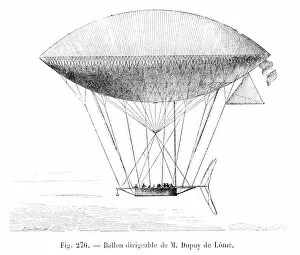 Images Dated 16th March 2017: Balloon dirigible of Dupuy engraving 1881