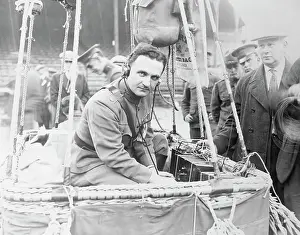 Major Prints: Balloonist Army Major Westover Testing Radio Before Race