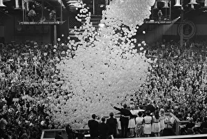 Agnew Prints: Balloons Fall From Convention Hall Floor