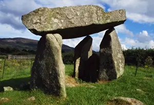 Prints of Ballykeel Dolmen, County Armagh, Ireland, Slieve Gullion In The Distance Ireland Unveiled: Ballykeel Dolmen, County Armagh, Ireland, Slieve Gullion In The Distance