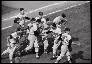 Baltimore Players Congratulating Pitcher