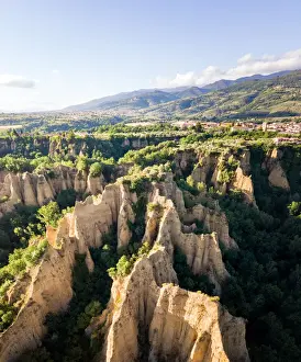 Balze Valdarno, canyon in Tuscany, Italy. Aerial View