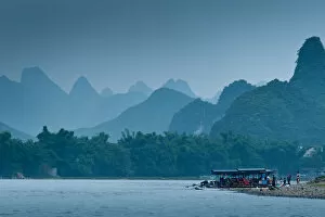 Images Dated 3rd June 2012: Bamboo rafting on Li river, China