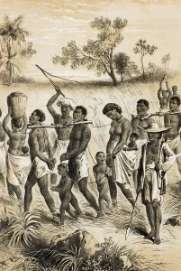 Slavery Prints: Band of Captives Driven into Slavery Book Illustration