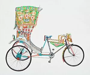 Mode Of Transport Gallery: Bangladeshi rickshaw, side view