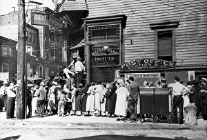 Bankruptcy Prints: Bank Depositors Waiting in Line in Newark