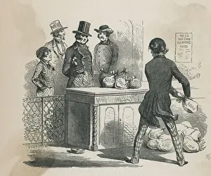 Occupations Prints: Bank Employee Distributing Bags of Money to Wealthy Client