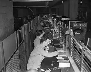 Lobby Prints: Bank Tellers Working
