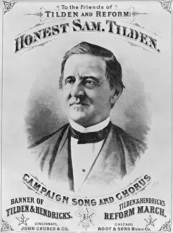 Samuel J Prints: Banner Promoting Presidential Campaign of Samuel Tilden