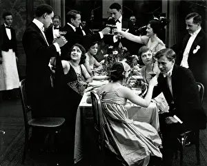 Toast Prints: Banquet Still, Men And Women Toasting