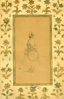 Princes Prints: Baqúr ʿA'm Xán Savájí carrying dagger, sword and shield