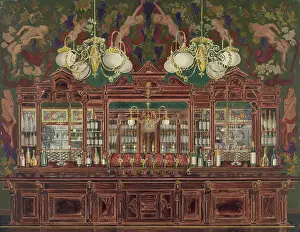 Prints of Bar, 1935/1942. Artist Perkins Harnly. (Photo by Heritage Art/Heritage Images via Getty Images) Enchanted Interiors of Perkins Harnly: Bar