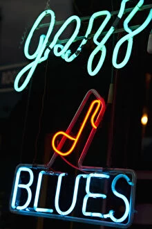 bar, beale street, blues, city lights, color image, fluorescent light, illuminated