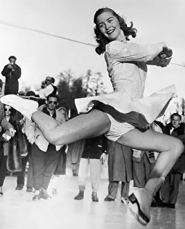 Skating Prints: Barbara Ann Scott Skating at Olympics