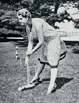 Barbara Hutton Playing Croquet