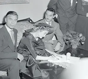 Trujillo Prints: Barbara Hutton Signing Marriage Contract