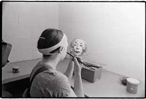 Clown Prints: Barbara Nadel Uses Mirror For Makeup