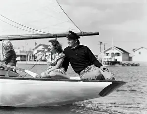 Yacht Prints: Barbara Read and John Wayne Aboard His Yacht