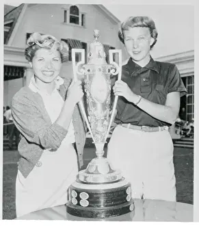 Rivalry Prints: Barbara Romack and Mickey Wright Displaying Trophy
