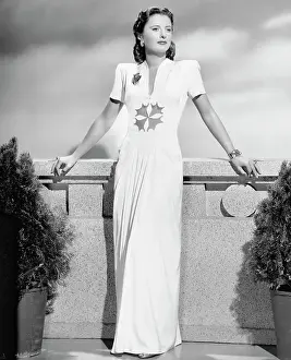 Gown Prints: Barbara Stanwyck Modeling Her Own Gown