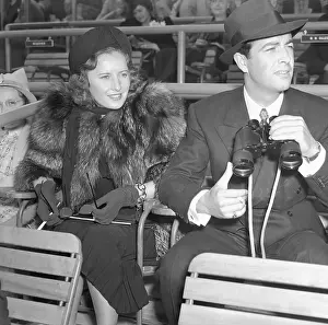 Inglewood Prints: Barbara Stanwyck and Robert Taylor at Horse Race