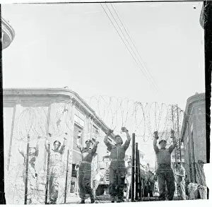 Nicosia Prints: Barbed Wire Barrier Being Erected