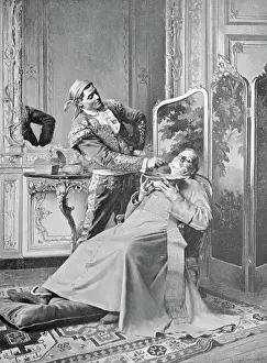 Barber Prints: Barber Shaving Figaro