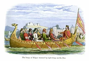 The Barge of Edgar manned by eight Kings