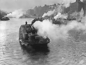 Brewing Prints: Barges carrying barrels of stout in Dublin