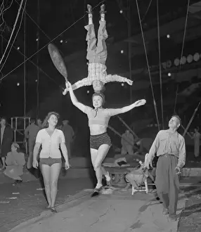 Barnum and Bailey Circus Entertainers Under the Tent