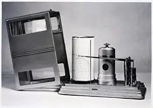 Meteorology Prints: Barograph Open to Reveal Needle Register