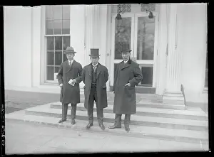 Harding Prints: Baron Kato and Others Posing Outside Building