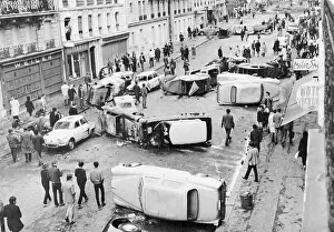 Dilapidated Prints: Barricades Made Of Overturned Cars