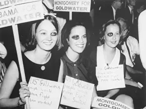 Face Painting Prints: Barry Goldwater Supporters With black-eyes