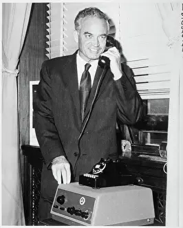 Goldwater Prints: Barry Goldwater Talking on the Telephone