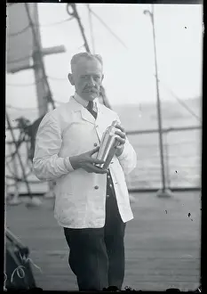Bartender Holding Flask Outdoors