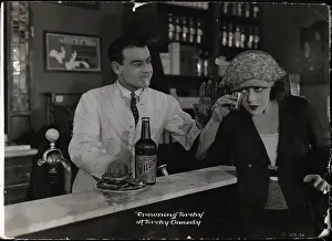 Bartender Prints: Bartender Serves Woman Shot of Liquor