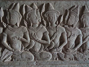 Images Dated 22nd December 2015: Bas-Relief carvings at Angkor Wat, Siem Reap, Cambodia