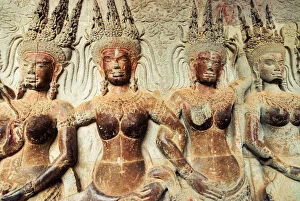 Images Dated 8th March 2007: Bas relief carvings, Angkor Wat temple