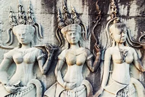 Images Dated 8th March 2007: Bas relief carvings, Angkor Wat temple