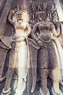 Bas relief carvings, Angkor Wat temple