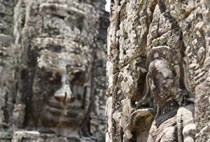 Images Dated 4th April 2015: Bas-reliefs at the Bayon temple, Siem Reap, Cambodia