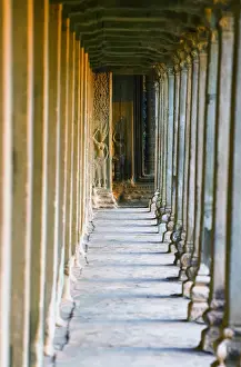 Hindu God Prints: Bas reliefs of Hindu myths at Angkor Wat, Angkor, Cambodia