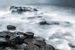 The basalt rock formations of Giants Causeway in County Antrim, Northern Ireland